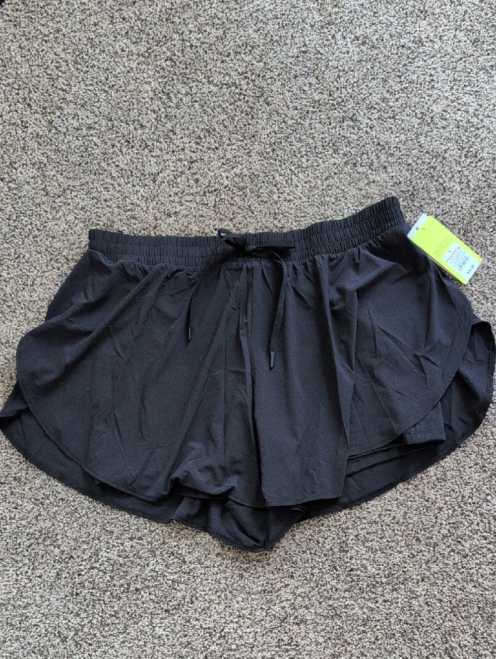 all in motion Black Layered Athletic Shorts with Drawstring